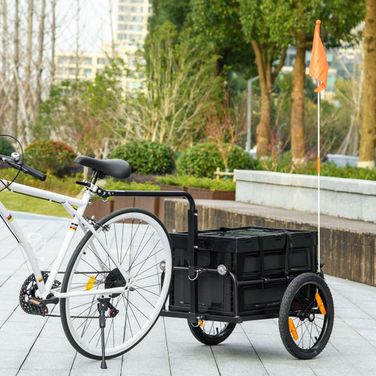 Aosom Pet Bicycle Cargo Trailer with Removable Storage Box