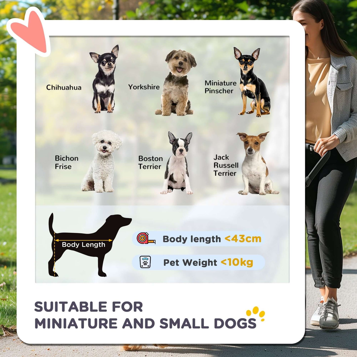 PawHut Dog Stroller for Small Dogs, Brown