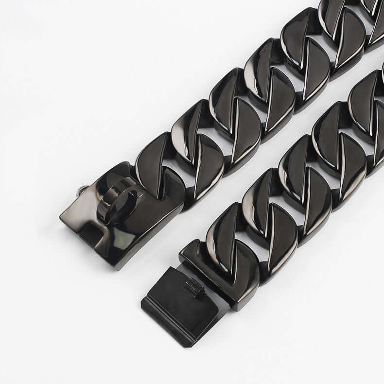 Black Stainless Steel Dog Chain Necklace Bully Large Collar cjdropshipping