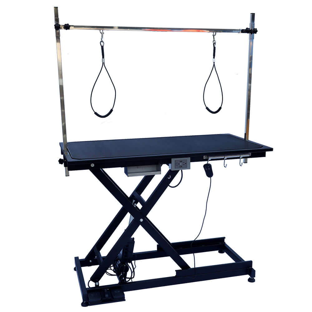 electric pet grooming table, 110V/220V professional groomer recommend super Deluxe electric pet grooming table, 110V/220V professional groomer recommend height adjust from 8 up to 36inch BLACK COLOR GIGA