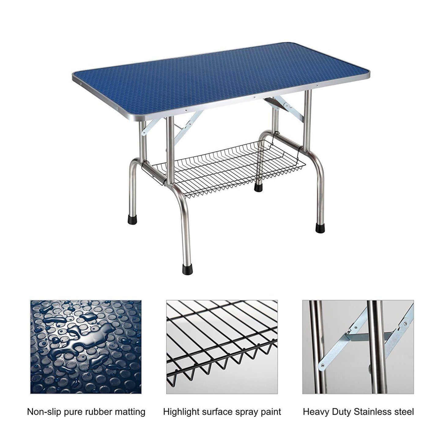 46" Folding Pet Grooming Table, Blue