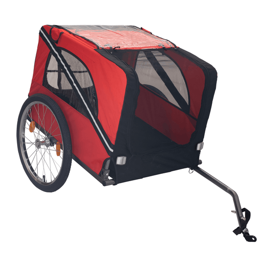 Foldable Bicycle Trailer for Medium Dogs, Red & Black