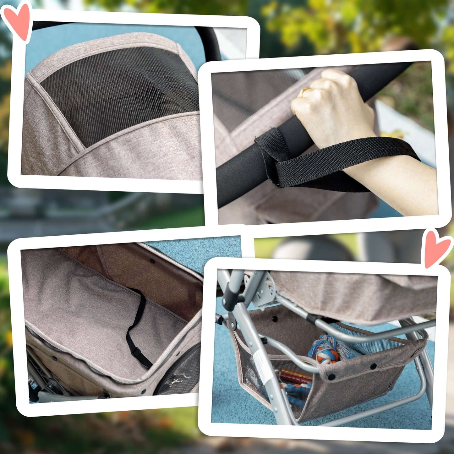 PawHut Dog Stroller for Small Dogs, Brown