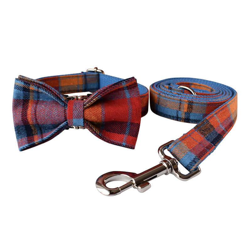 Blue Velvet Dog Collar, Least, Bow, Set cjdropshipping