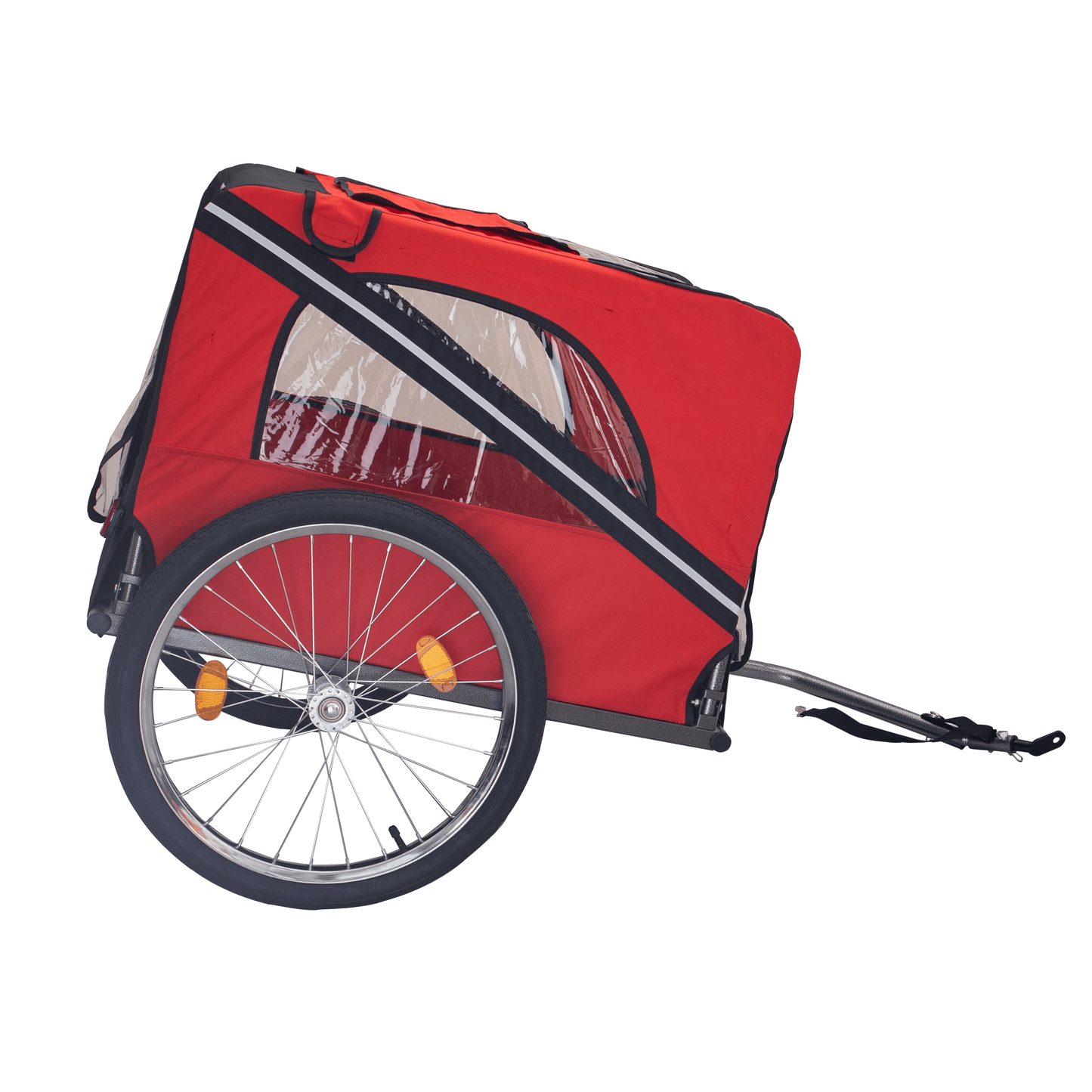 Foldable Bicycle Trailer for Medium Dogs, Red & Black