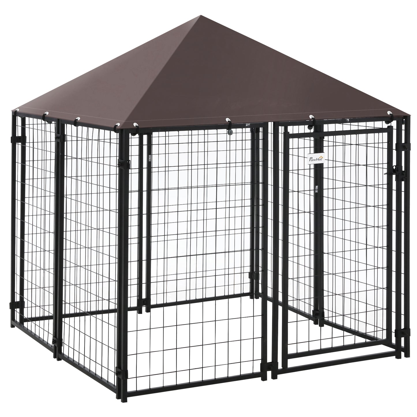 5' x 5' x 5' Dog Kennel Outdoor, Water-and UV-Resistant Canopy, Jet Black