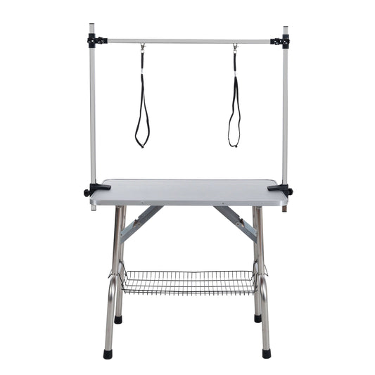 46" Folding Pet Grooming Table, Silver