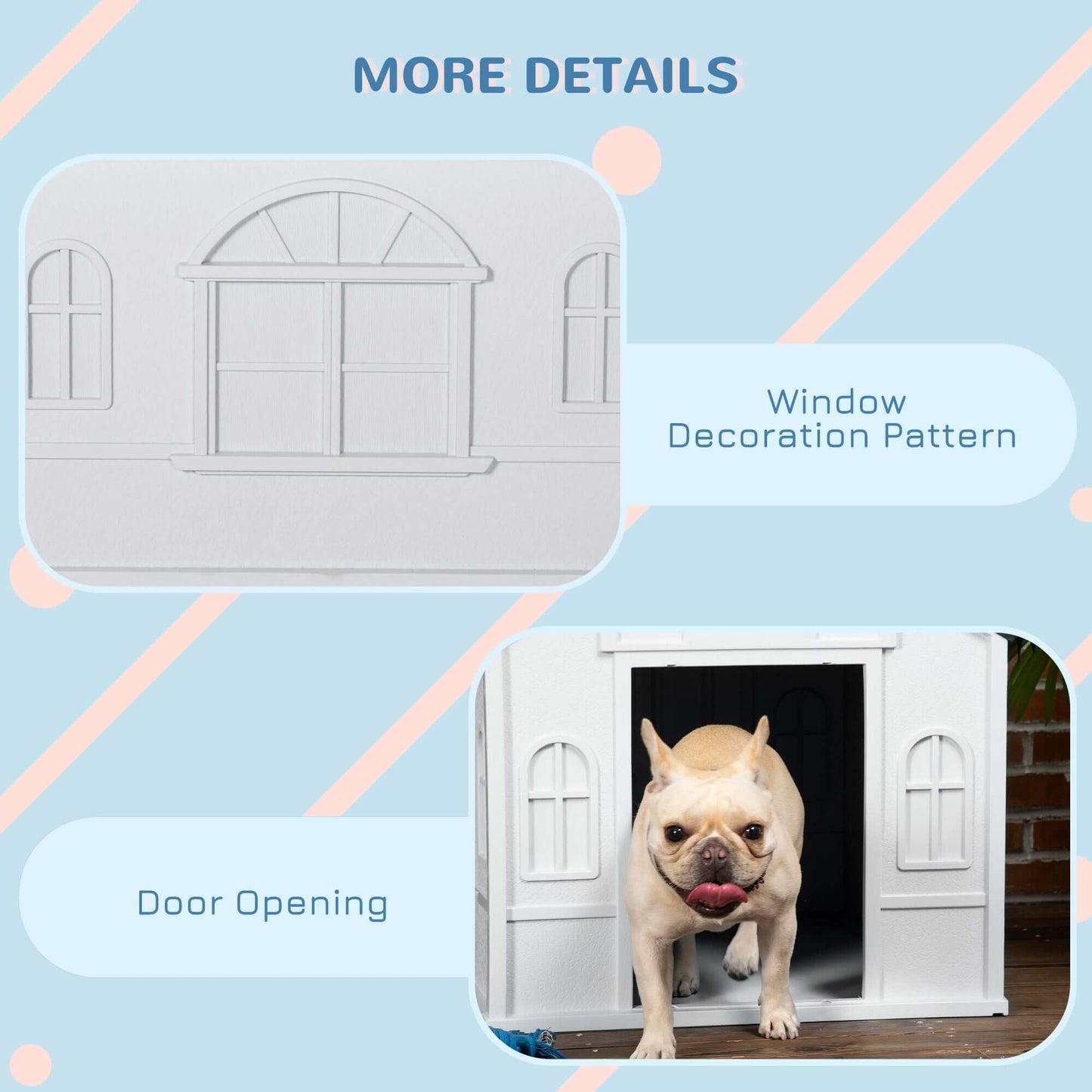 Plastic Dog House, Water Resistant for Medium and Small Dogs, Gray - supdog