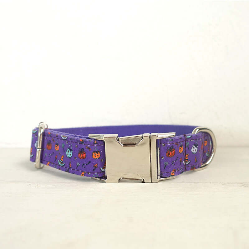 Purple Halloween Print Dog Collar cjdropshipping