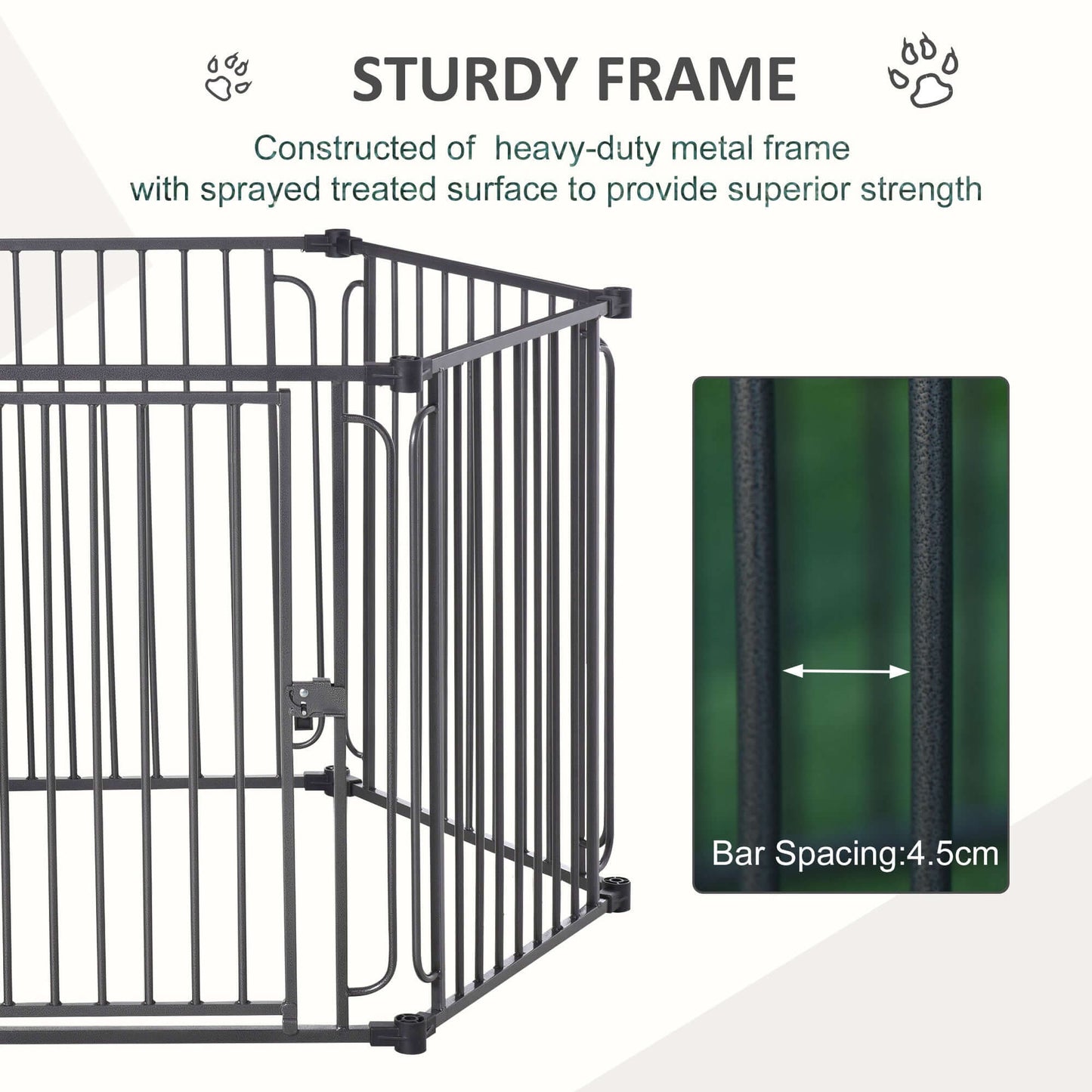 PawHut 48" x 41" Heavy-Duty Metal Dog Playpen, Outdoor Pet Cage Kennel, Puppy Exercise Fence Barrier with Weather-Resistant Polyester Roof, Locking Door, & Metal Frame - supdog