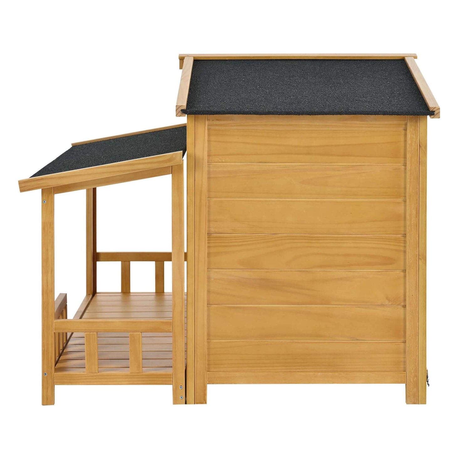 47.2" Wooden Dog House With Porch, Solid Wood, Weatherproof - supdog