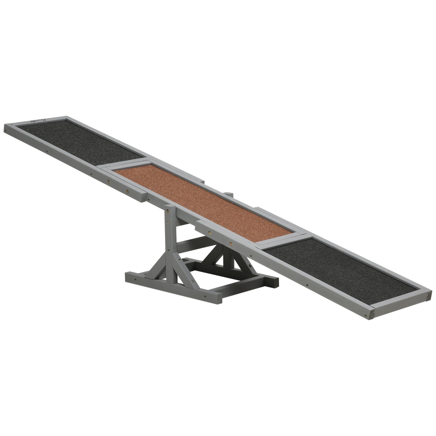 Wooden Dog Agility Seesaw, 71' L x 12' W x 12' H, Gray