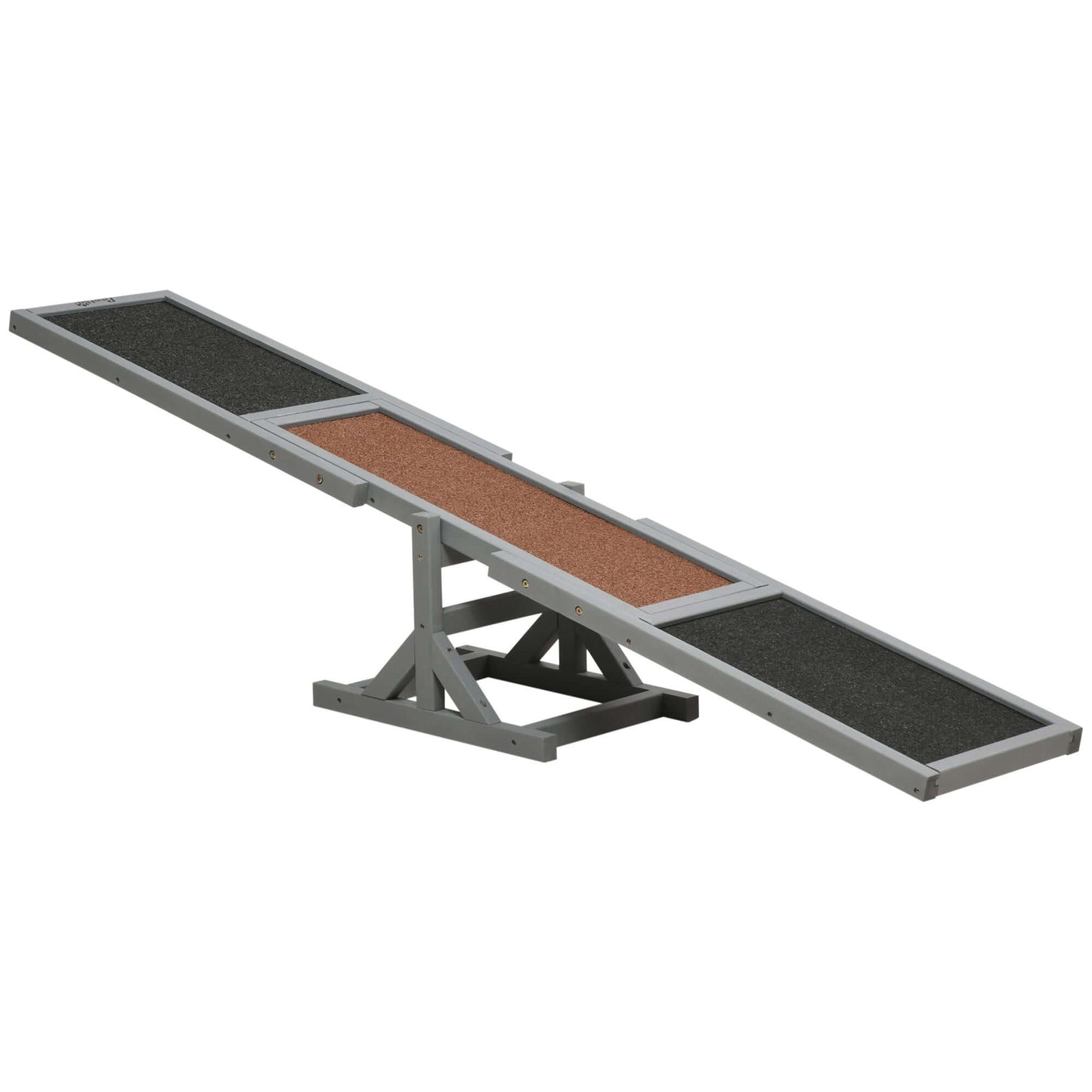 Wooden Dog Agility Seesaw, 71' L x 12' W x 12' H, Gray