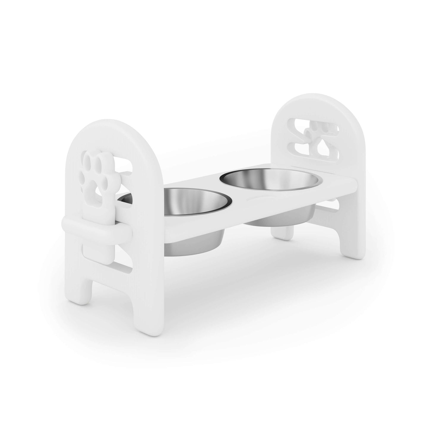 Adjustable Pet Bowl, White