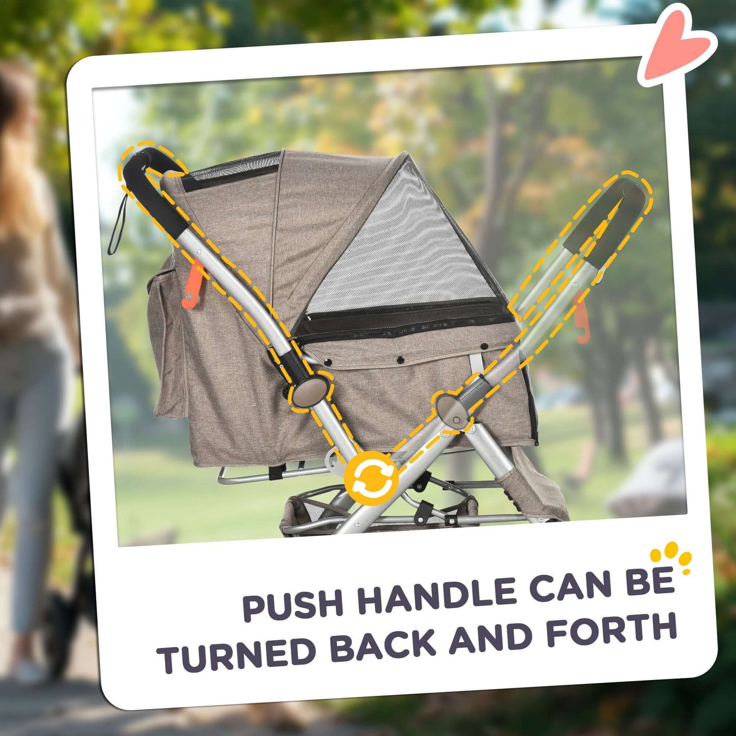 PawHut Dog Stroller for Small Dogs, Brown