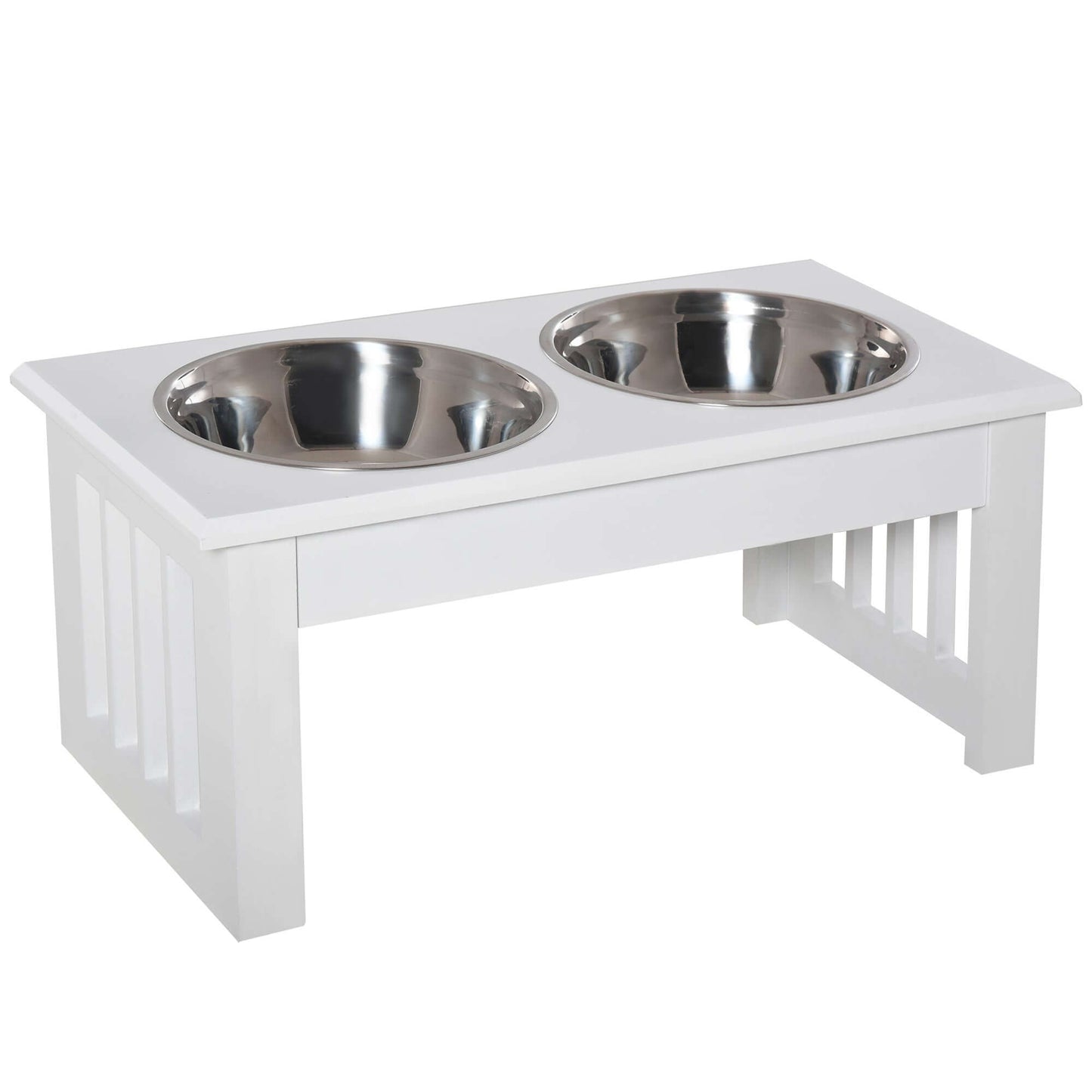 6" Height Puppy Feeding Station, White