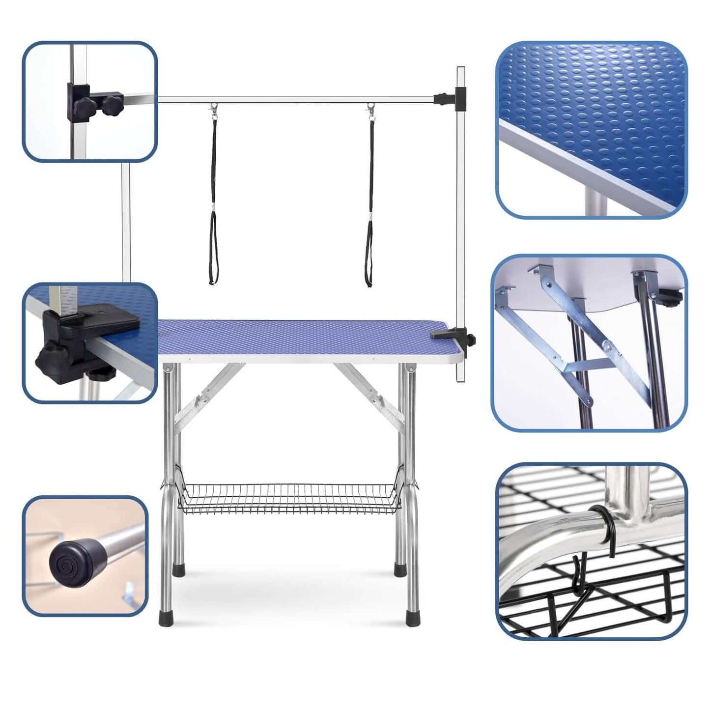 46" Folding Pet Grooming Table, Blue