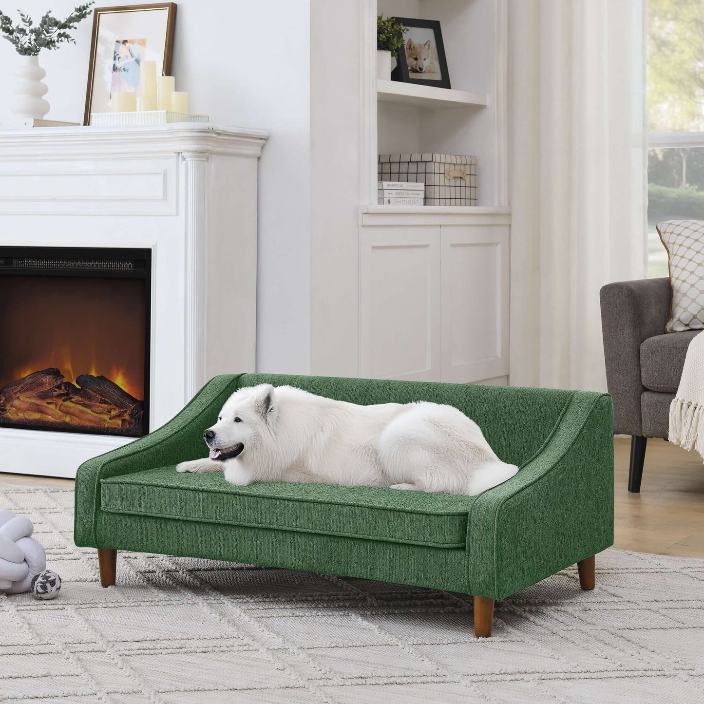 38" Durable Elevated Pet Sofa, Green