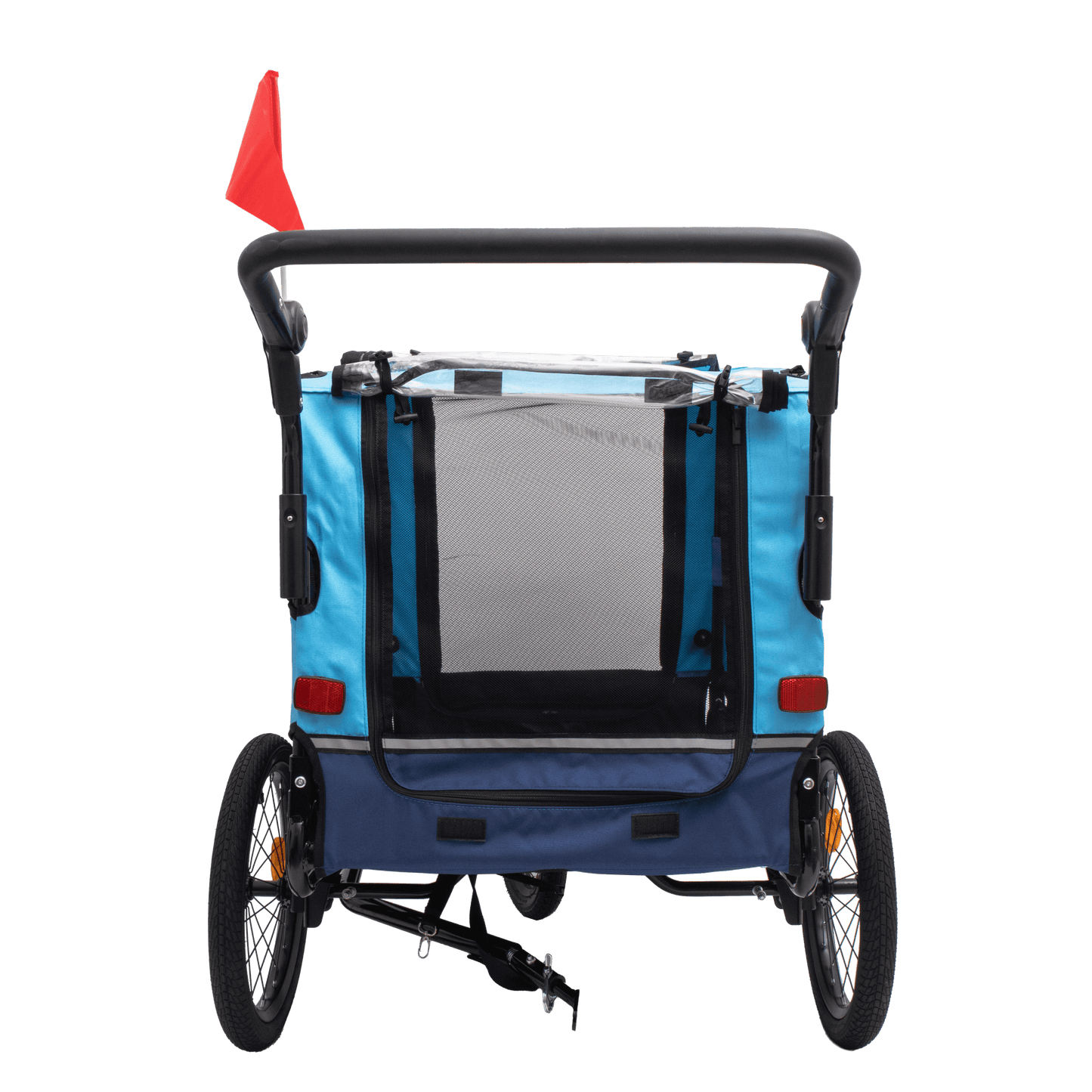 2-1 Foldable Stroller & Bicycle Trailer for Large Dogs, Blue