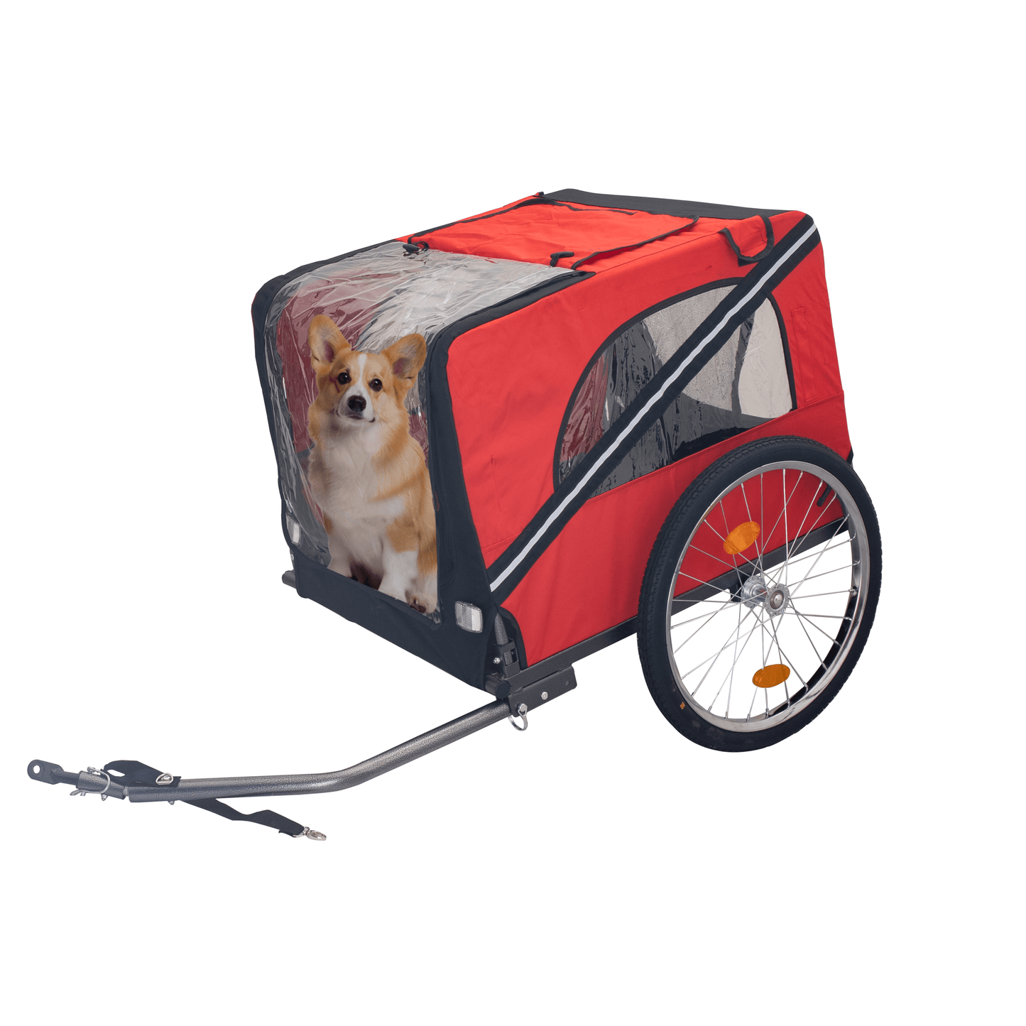Foldable Bicycle Trailer for Medium Dogs, Red & Black