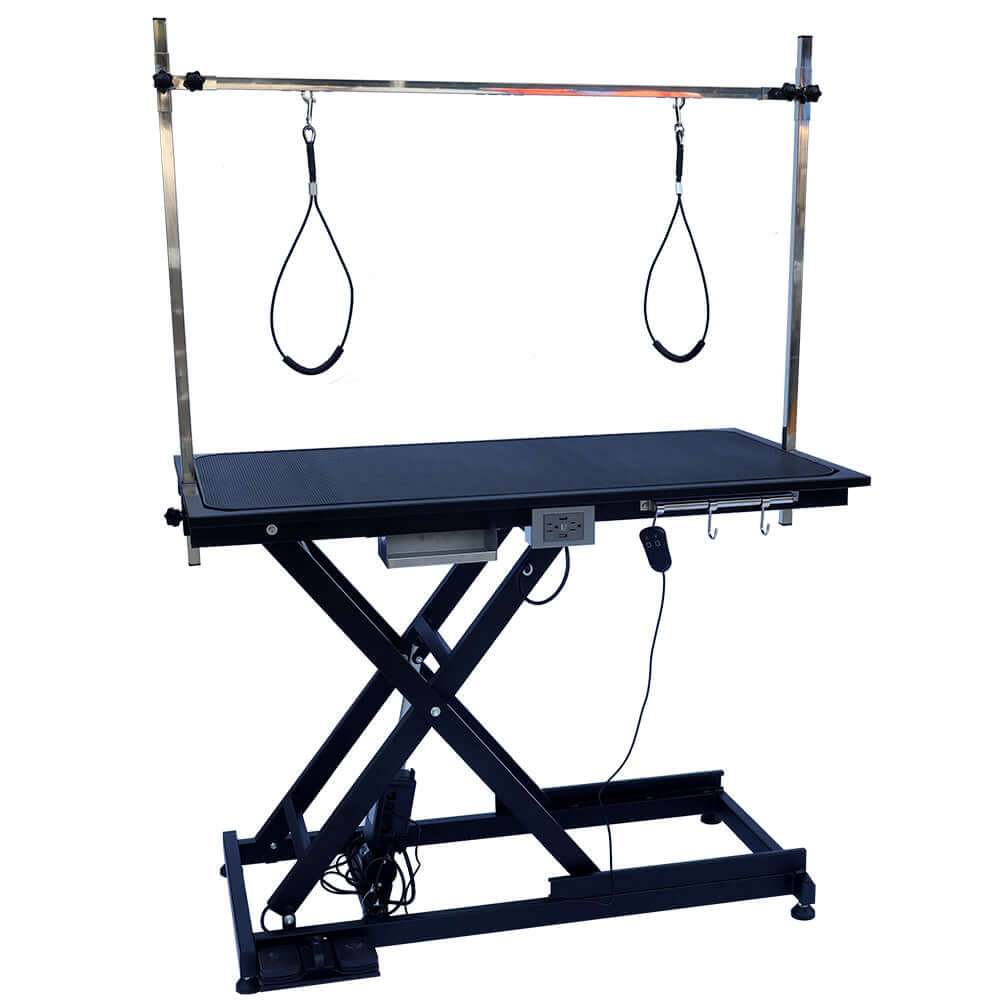 electric pet grooming table, 110V/220V professional groomer recommend super Deluxe electric pet grooming table, 110V/220V professional groomer recommend height adjust from 8 up to 36inch BLACK COLOR GIGA