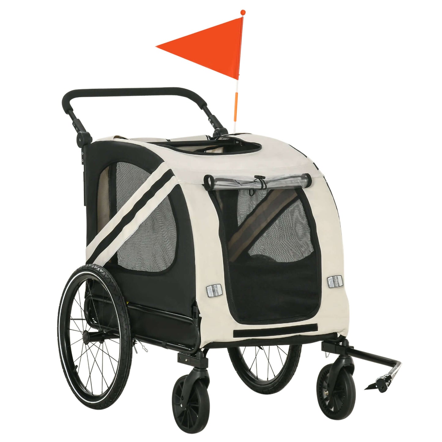 Aosom 2-in-1 Stroller & Bicycle Trailer for Small Dogs, White