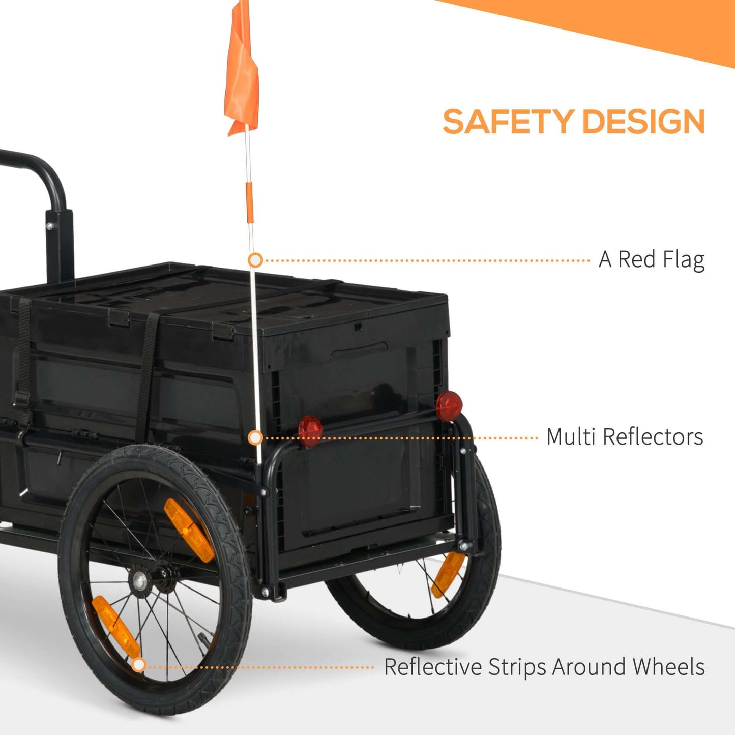 Aosom Pet Bicycle Cargo Trailer with Removable Storage Box