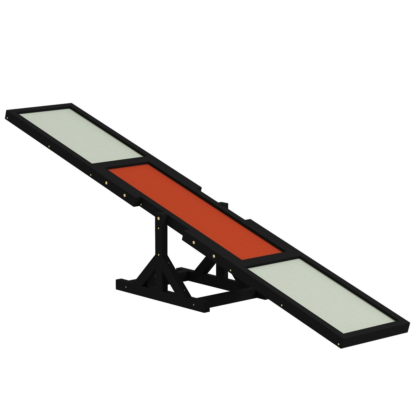 Wooden Dog Agility Seesaw, 71' L x 12' W x 12' H, Black