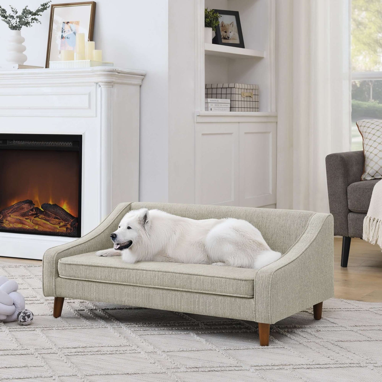 38' Durable Elevated Pet Sofa, Beige