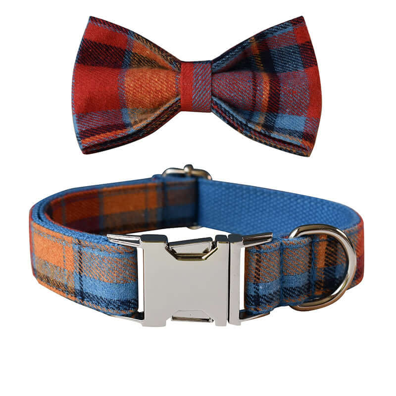Blue Velvet Dog Collar, Least, Bow, Set cjdropshipping