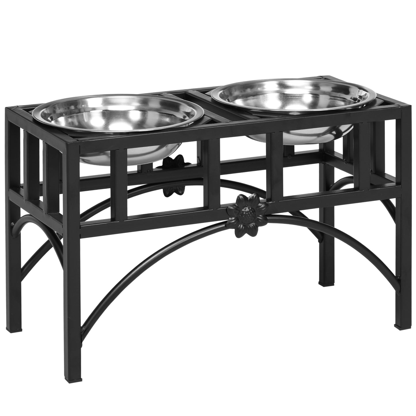 Steel Heavy Duty Dog Feeding Station, Black