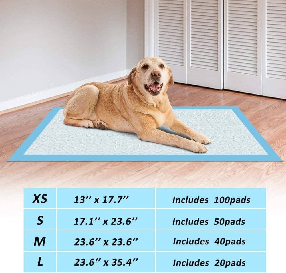 ScratchMe Super-Absorbent Waterproof Dog and Puppy Pet Training Pad, Housebreaking Pet Pad, 40-Count Medium-Size, 23.6’’X23.6’’ giga