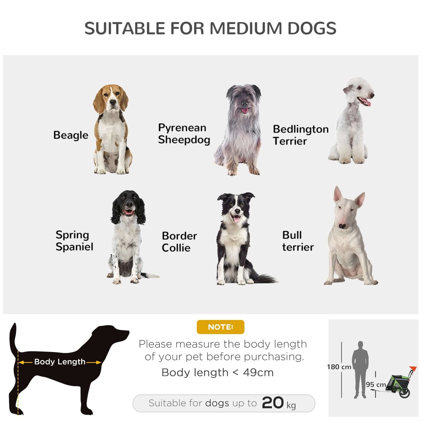 Aosom 2-in-1 Stroller & Bicycle Trailer for Small Dogs, Green