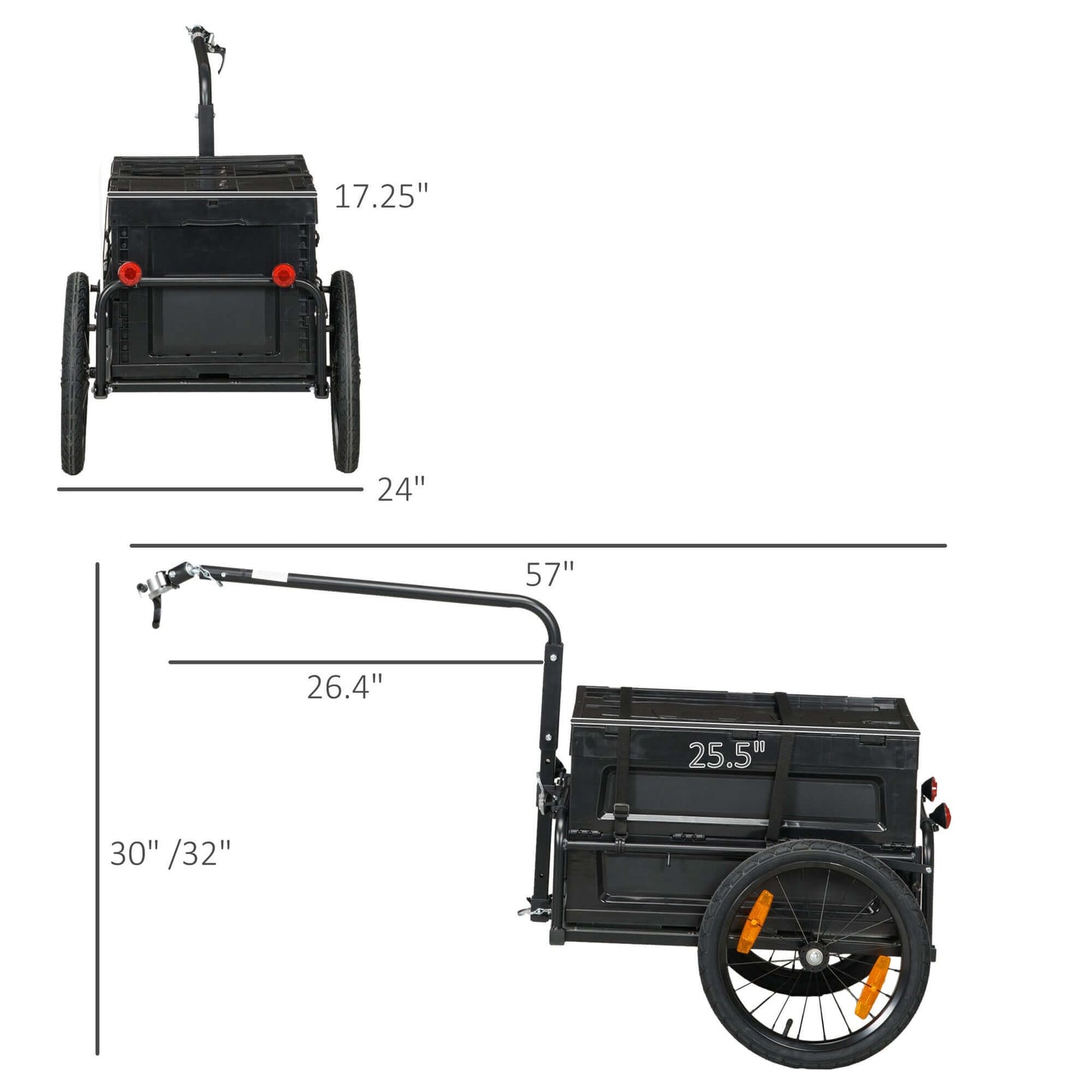 Aosom Pet Bicycle Cargo Trailer with Removable Storage Box
