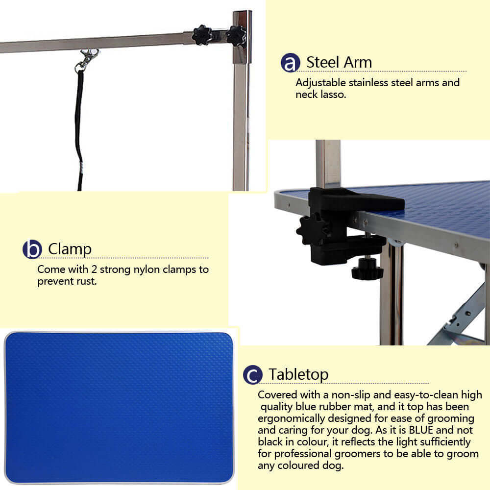46" Folding Pet Grooming Table, Blue