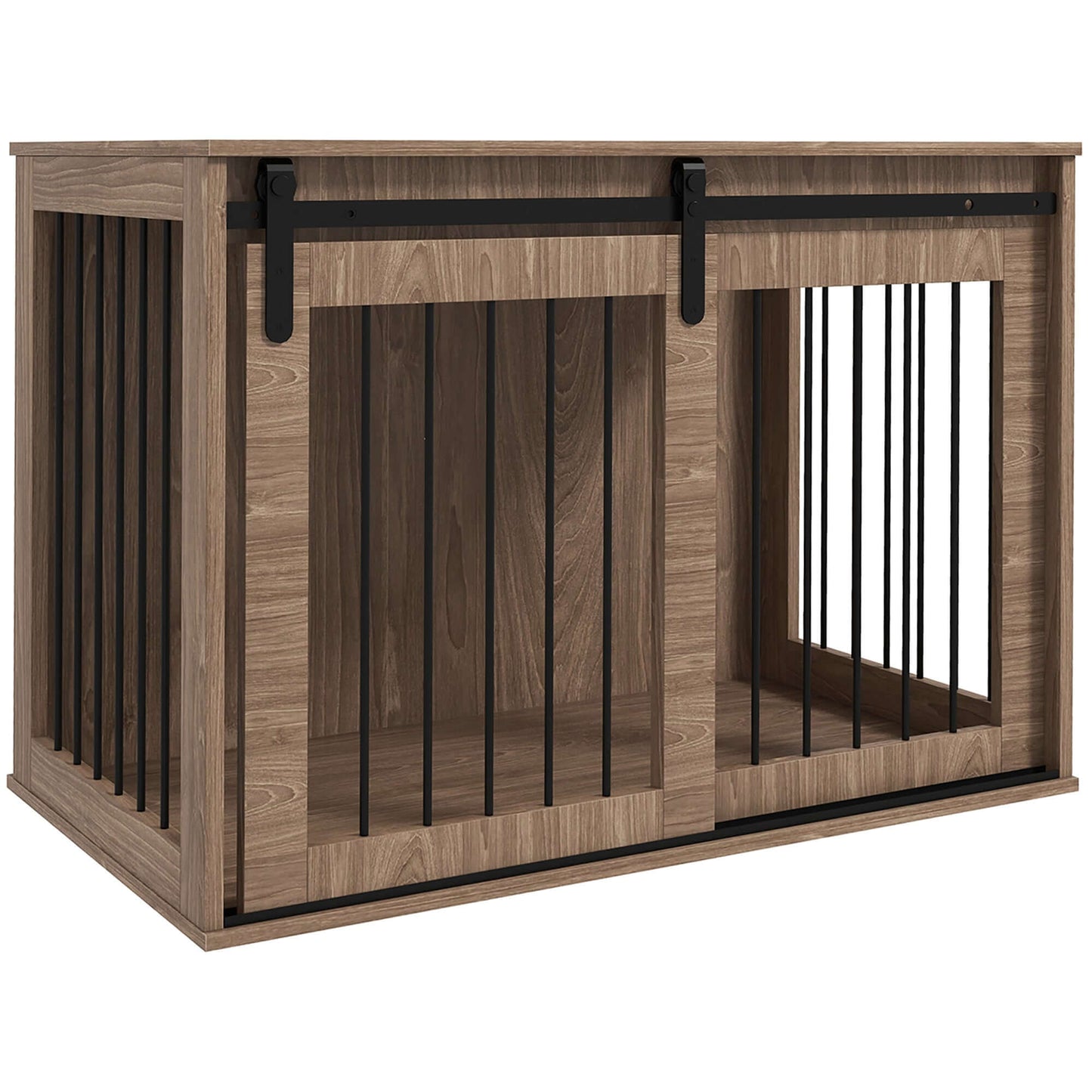 39" Dog Crate Furniture, End Table, Walnut Brown