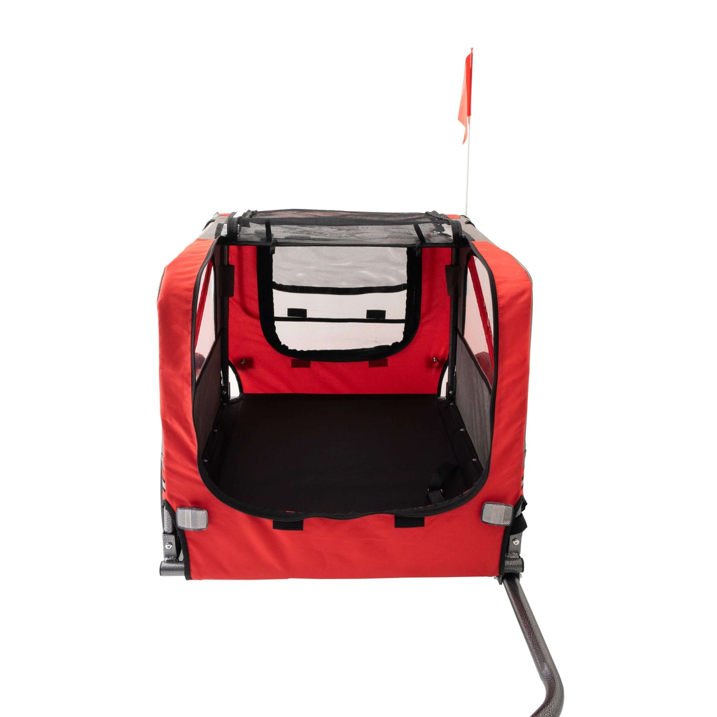 Foldable Bicycle Trailer for Large Dogs, Grey & Red