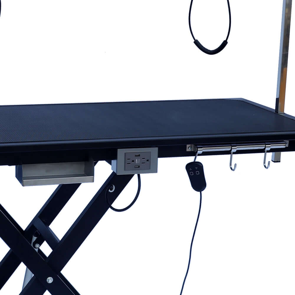 electric pet grooming table, 110V/220V professional groomer recommend super Deluxe electric pet grooming table, 110V/220V professional groomer recommend height adjust from 8 up to 36inch BLACK COLOR GIGA