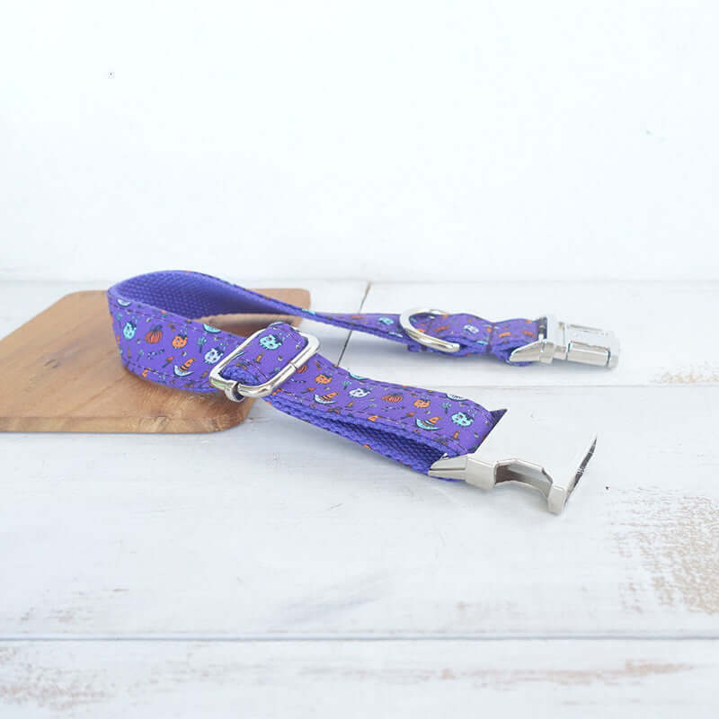 Purple Halloween Print Dog Collar cjdropshipping
