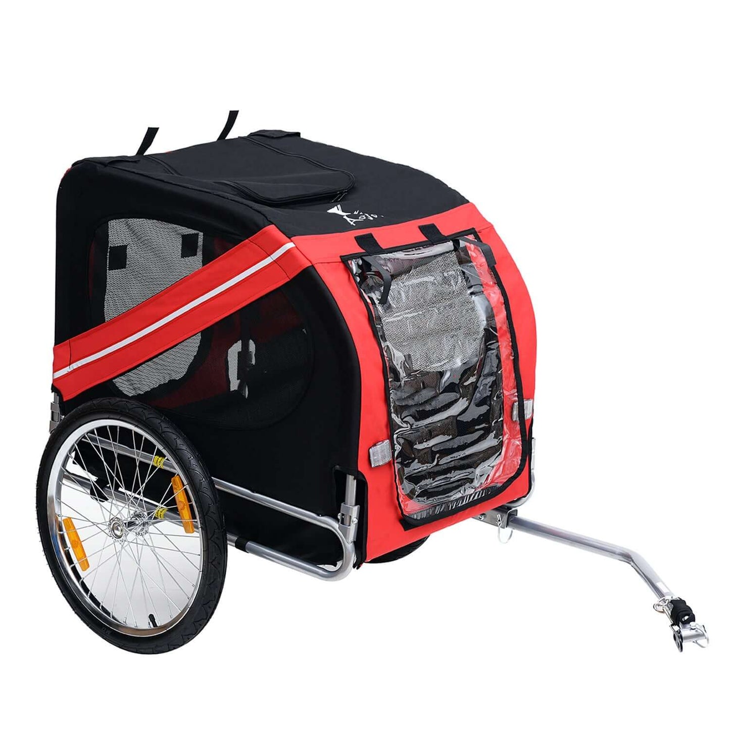 Aosom Foldable Bicycle Trailer for Medium Dogs, Red/Black