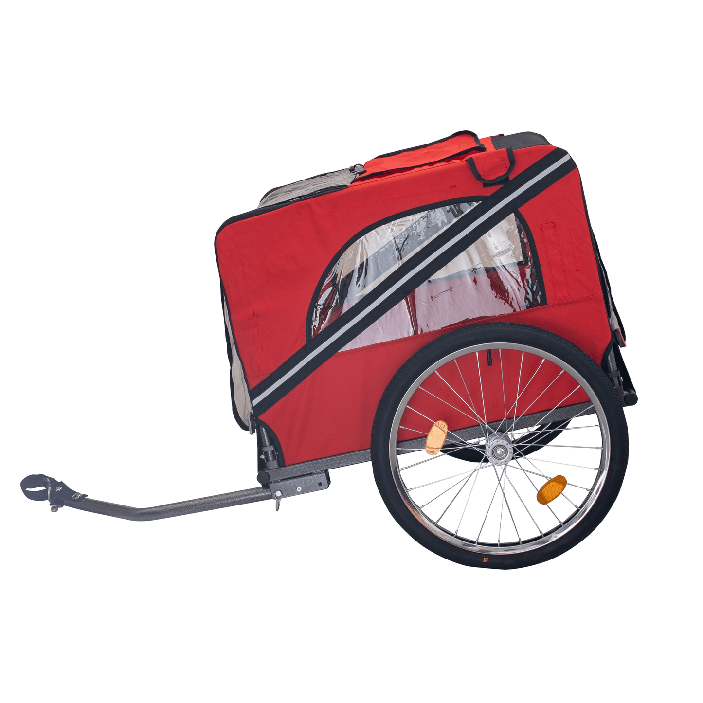 Foldable Bicycle Trailer for Medium Dogs, Red & Black