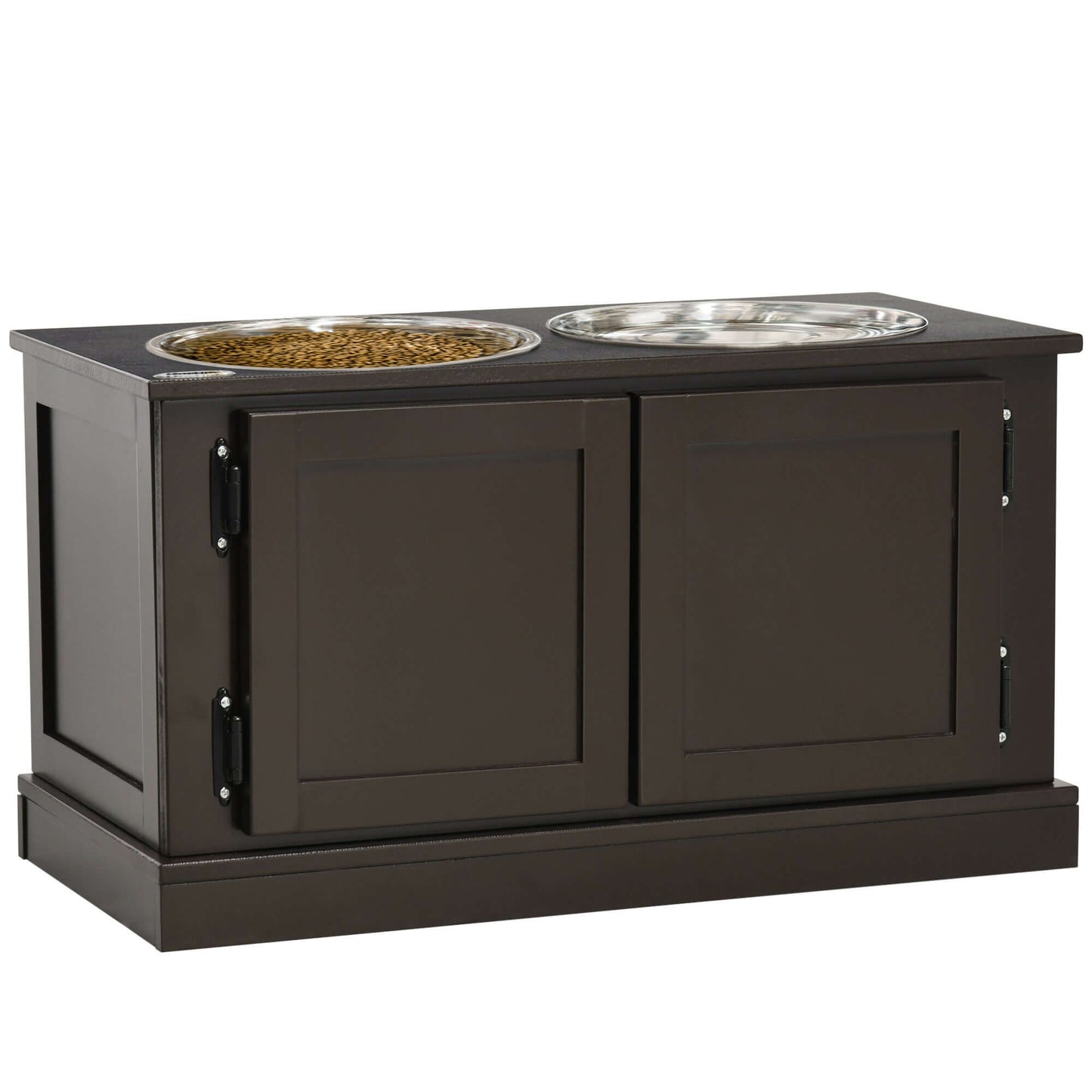 Elevated Dog Bowls with Storage, Coffee