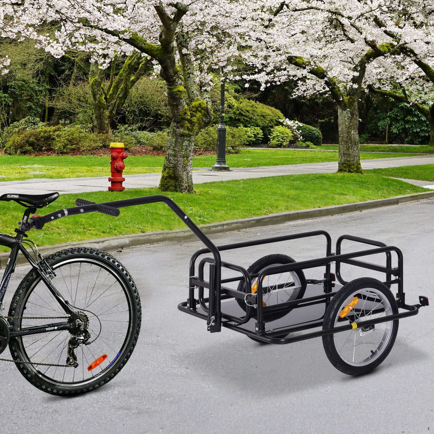Aosom Foldable Bicycle Cargo Trailer, Black