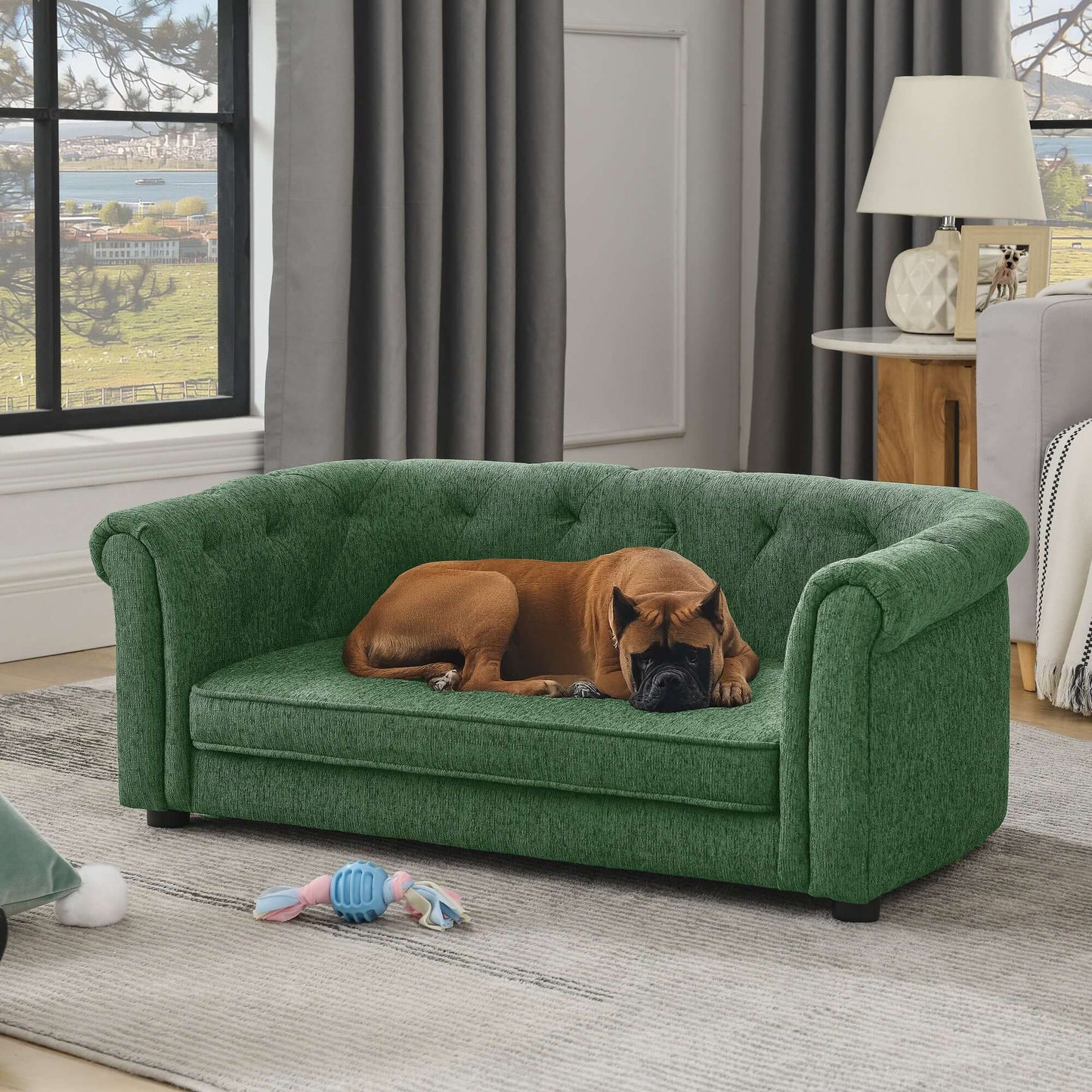 38' Contemporary Pet Sofa, Green