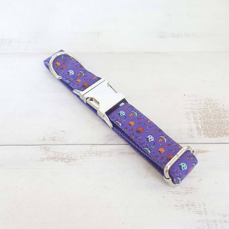 Purple Halloween Print Dog Collar cjdropshipping
