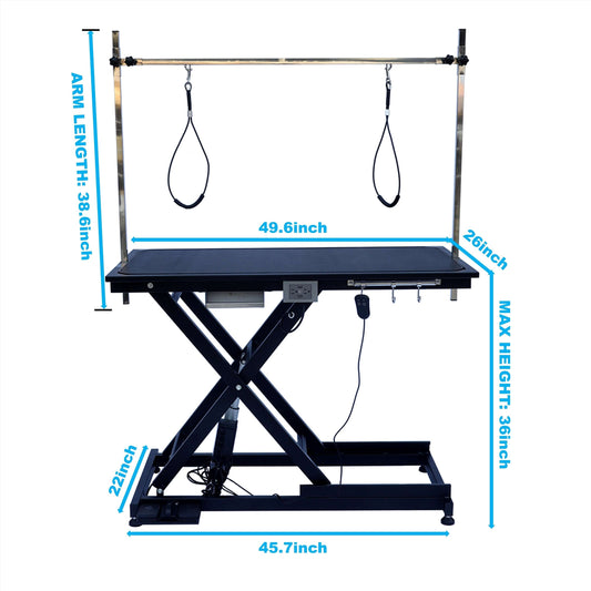 electric pet grooming table, 110V/220V professional groomer recommend super Deluxe electric pet grooming table, 110V/220V professional groomer recommend height adjust from 8 up to 36inch BLACK COLOR GIGA