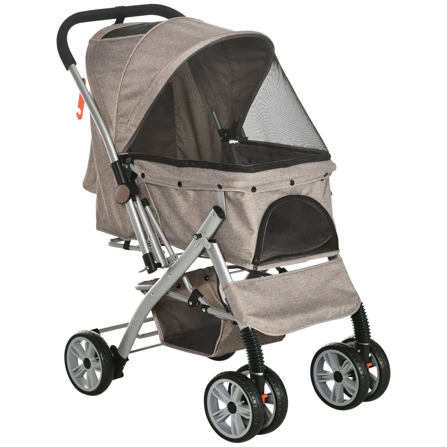 PawHut Dog Stroller for Small Dogs, Brown