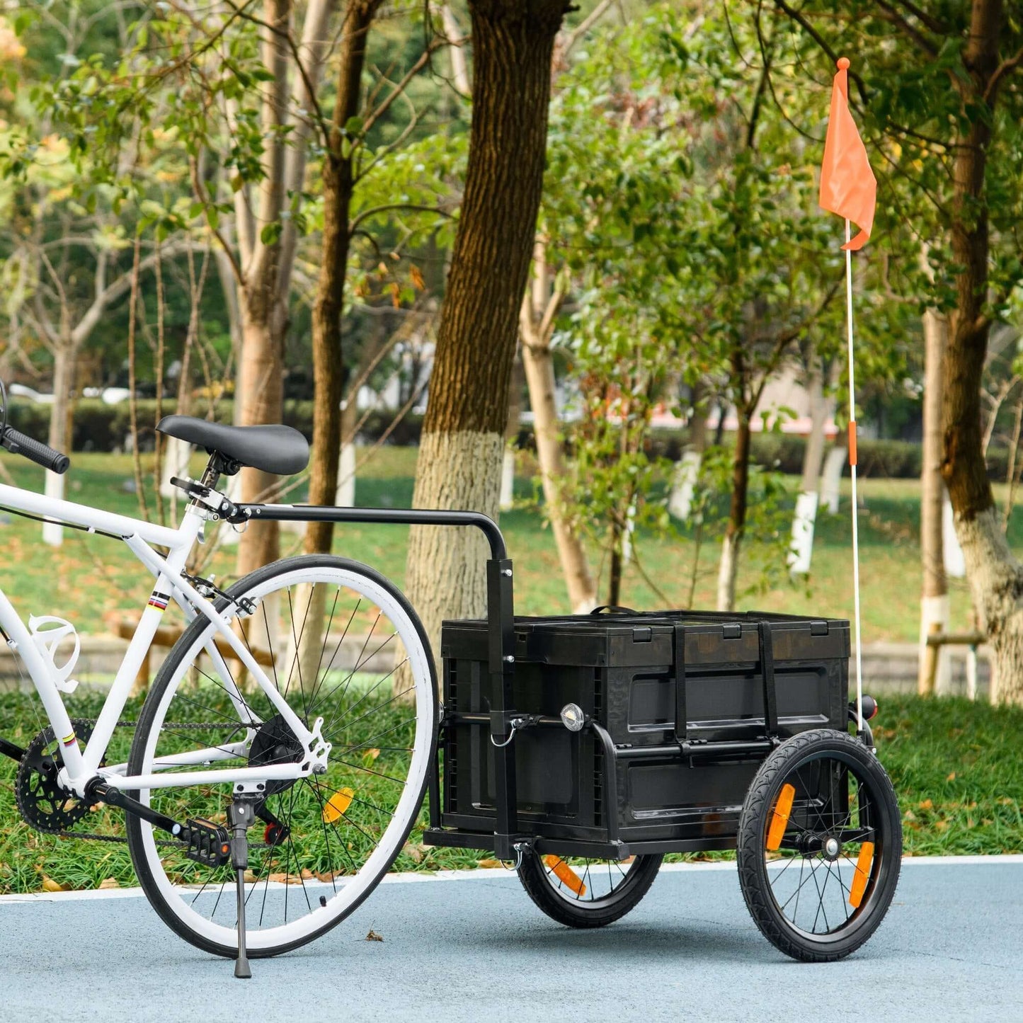 Aosom Pet Bicycle Cargo Trailer with Removable Storage Box