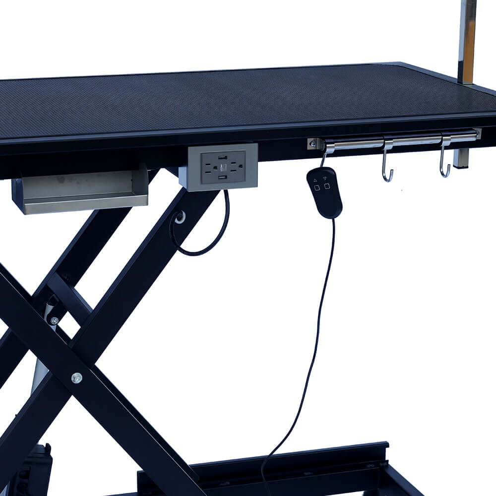 electric pet grooming table, 110V/220V professional groomer recommend super Deluxe electric pet grooming table, 110V/220V professional groomer recommend height adjust from 8 up to 36inch BLACK COLOR GIGA