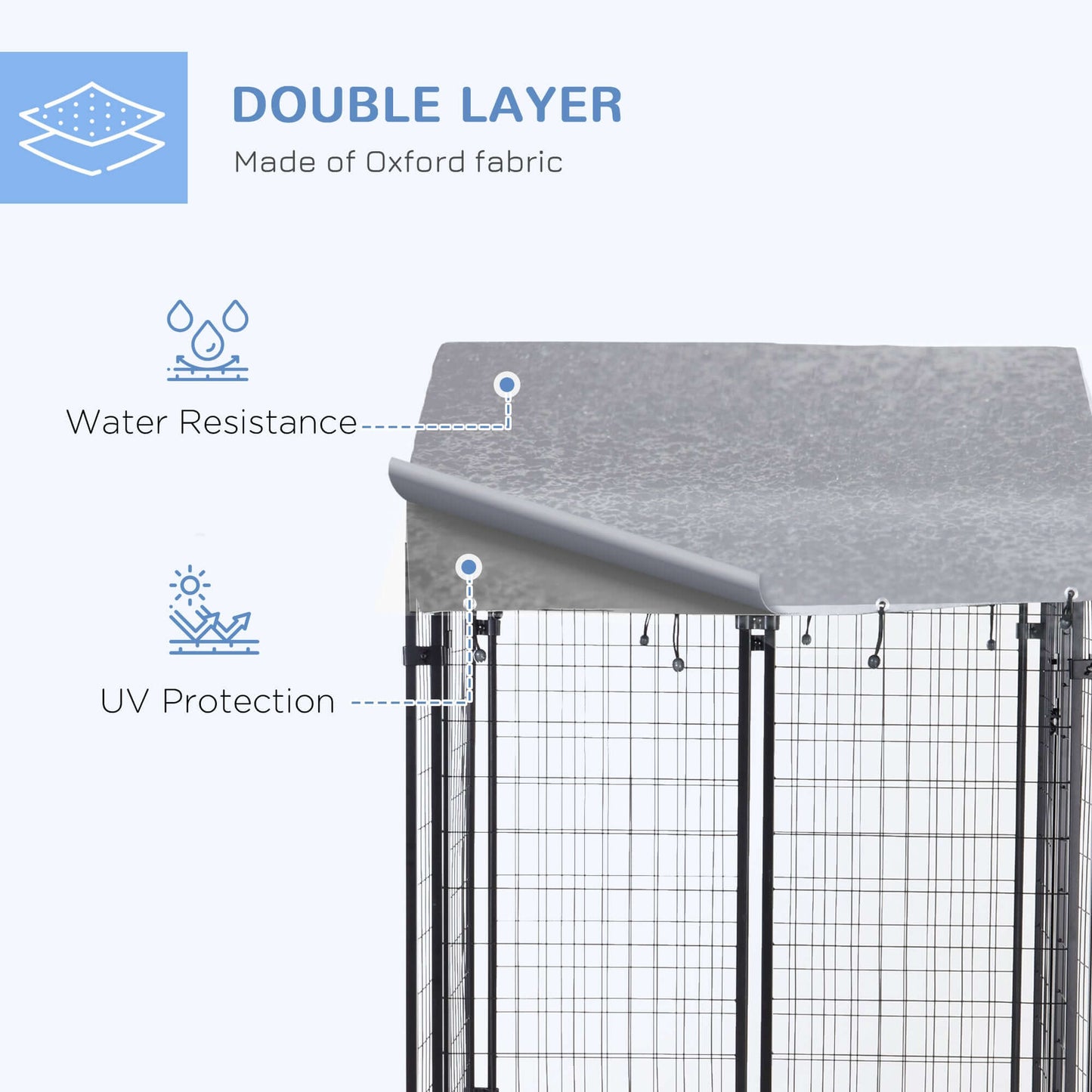 4' x 4' x 6' Dog Kennel with Lockable Door, Water-resistant Canopy, for Small and Medium Dogs - supdog